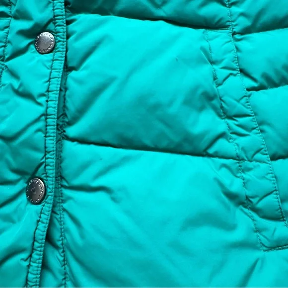 Lands' End Down Puffer Vest Snap Button Emerald Green Size Small - Picture 5 of 13